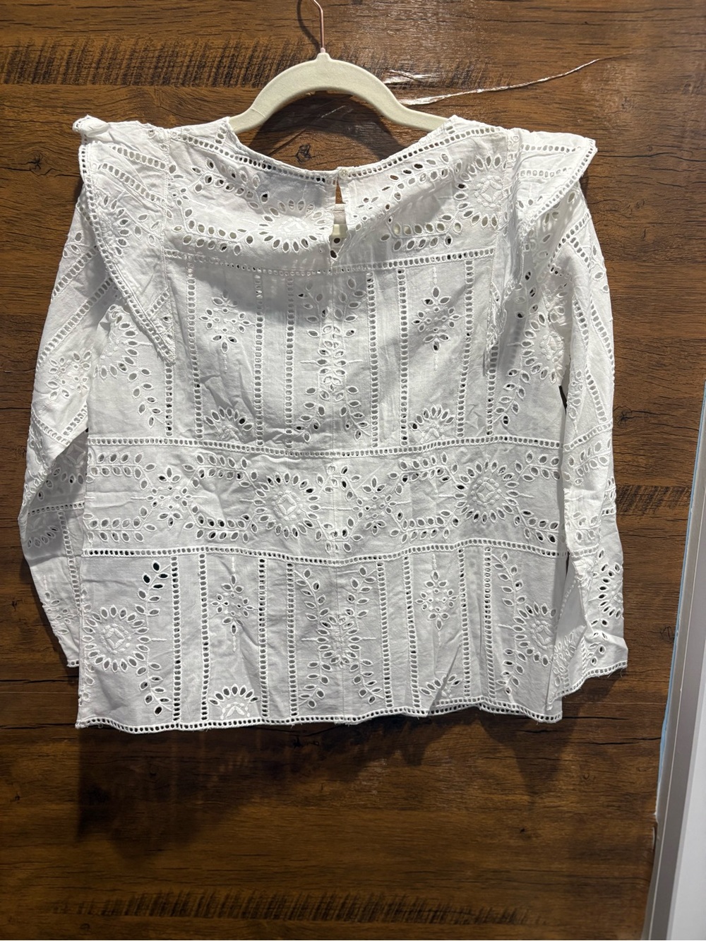 The Kooples White Eyelet Ruffle-Trim Blouse - Picture 9 of 10